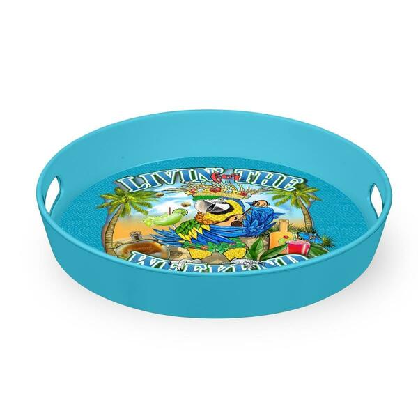 Tarhong Livin for The Weekend Parrot Handled Round Tray PBL8160TBTPL